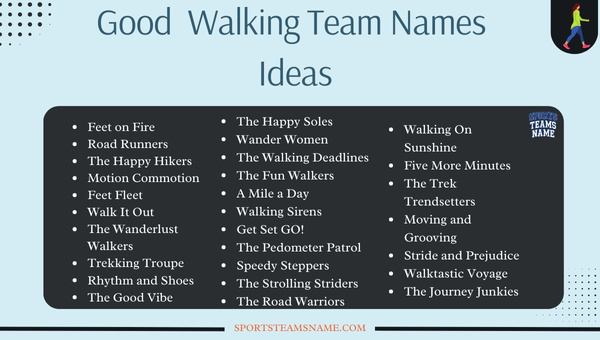 Good Walking Team Names Ideas