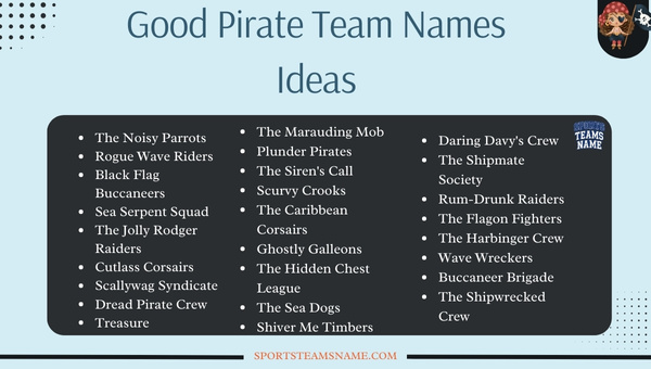 Good Pirate Team Names Ideas 