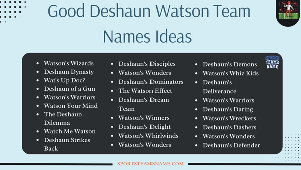 Good Deshaun Watson Team Names Ideas 
