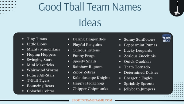 Good Tball Team Names Ideas 