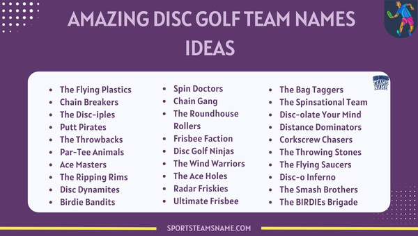 Amazing Disc Golf Team Names Ideas 