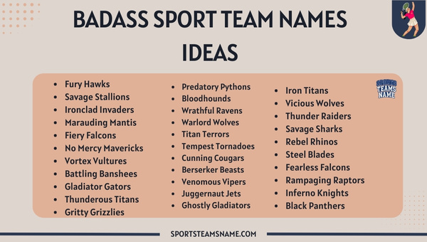 Badass Sports Team Names Ideas 