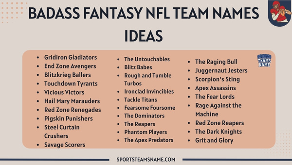 Badass NFL Fantasy Team Names Ideas 