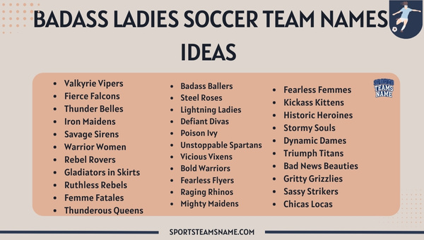 Badass Ladies Soccer Team Names Ideas 