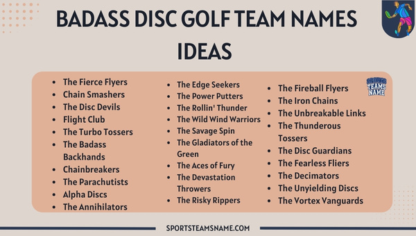 Badass Disc Golf Team Names Ideas 