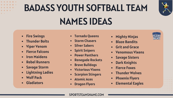 BAdass Youth Softball Team Names Ideas