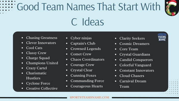 Good Team Names That Start With C 